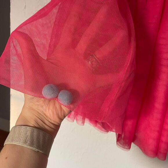 Kid's Gymboree Pink tutu tulle Skirt with Pom Poms size 12 - Picture 2 of 7